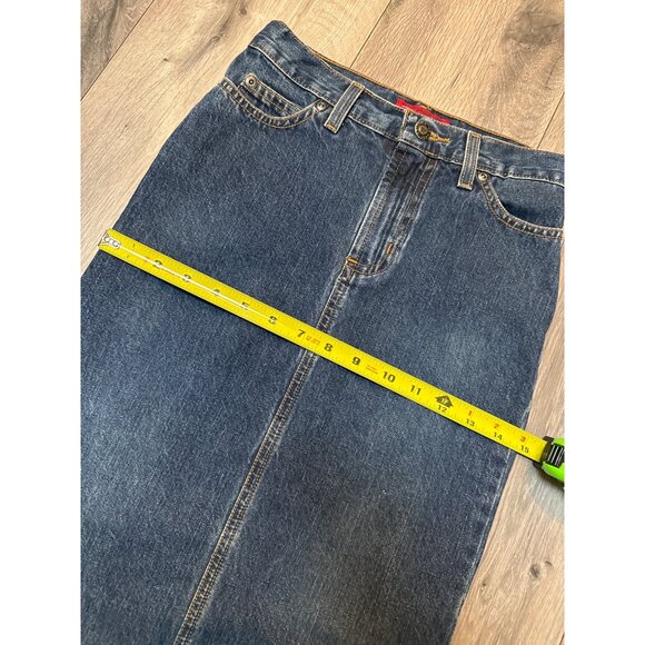 Arizona VTG 90's Y2K Womens / JR Denim Maxi Split Hem Skirt 8 Reg ( Small) 100% - Picture 8 of 11
